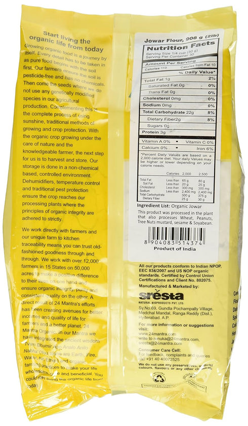 24 Mantra Organic 24 2 Lb,, Mantara Jowar Flour - ()