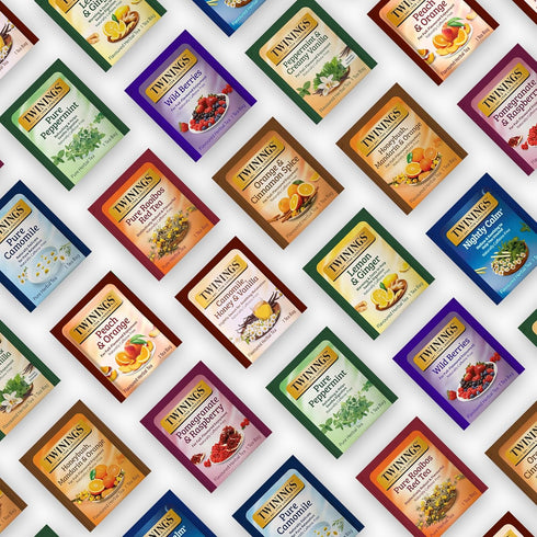 Twinings 48 Pack 12 20 Set Tea Bags Herbal Variety Herbal Flavors with Honey Sticks, Perfect Tea Gift for Any Occasion