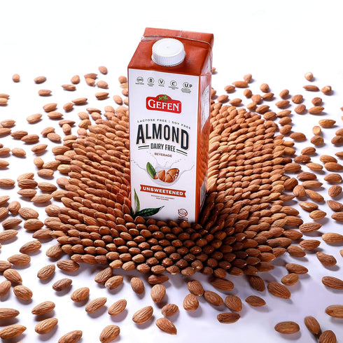 33.8oz (4 Pack), 3 Gefen Unsweetened Almond Milk Just Ingredients, No Binders or Preservatives, Gluten Free, Vegan