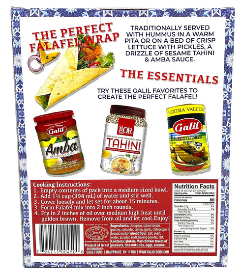 15 Pack 3 Galil Falafel Mix Vegetarian Mediterranean Falafel Chickpea Fritter Mix, Ready in Minutes Product of Israel