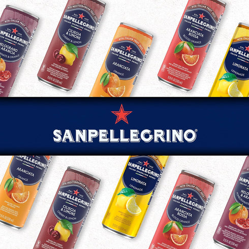 11.15 Oz Sanpellegrino Italian Sparkling Drink Melograno and Arancia, Sparkling Orange and Pomegranate Beverage, Fl Can