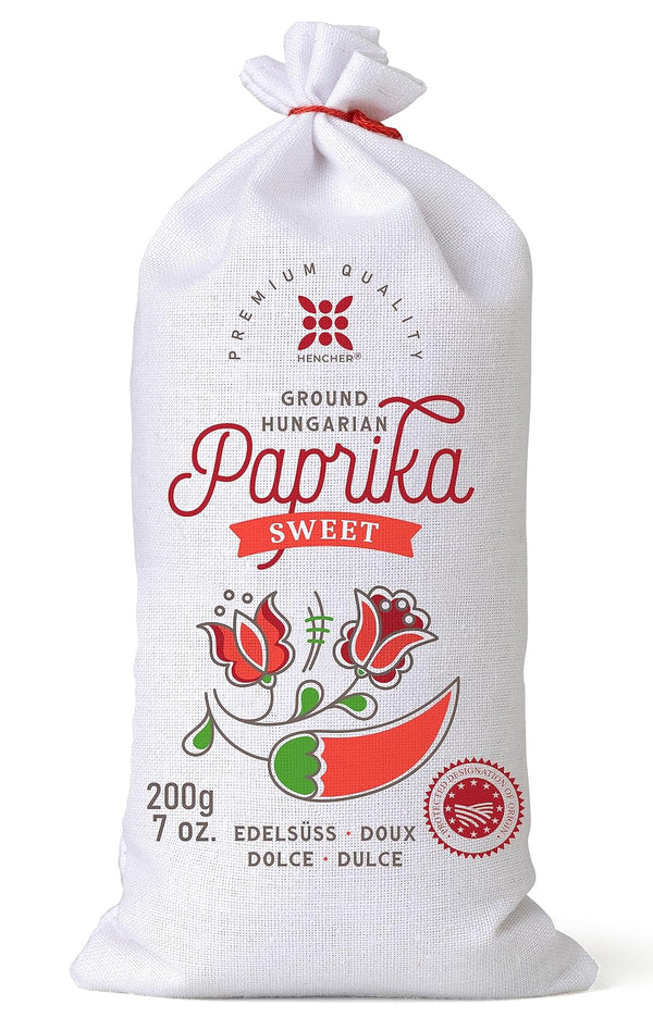 Hungarian Paprika (7oz, Sweet) Imported from Kalocsa, Hungary, in Canvas Bag, Incredible