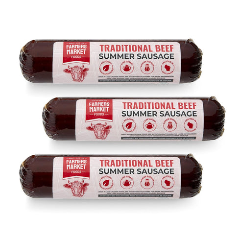 Farmers Market, Gluten Free, Keto, Paleo, Low Sodium, Low Sugar, Summer Sausage