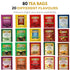 80 20 Set Twinings Tea Sampler Collection Tea Bags, Flavours/Assorted Tea, Gift in Decorative Bamboo Box Wooden