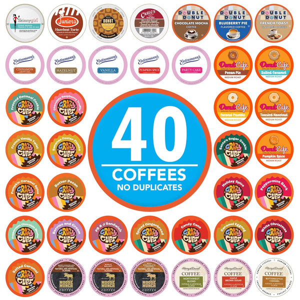 Crazy Cups Flavored Coffee Pods Variety Pack, Fully Compatible With All Keurig