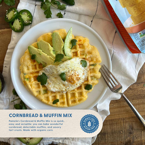 12 (Pack 6) Pamela's Gluten Free Cornbread & Muffin Mix, Organic Corn, Ounce Bag