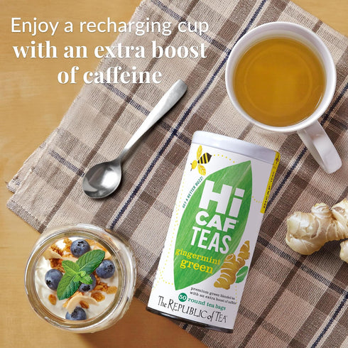 50 The Republic of Tea HiCAF Gingermint Green Tea, Tea Bags, High in Caffeine