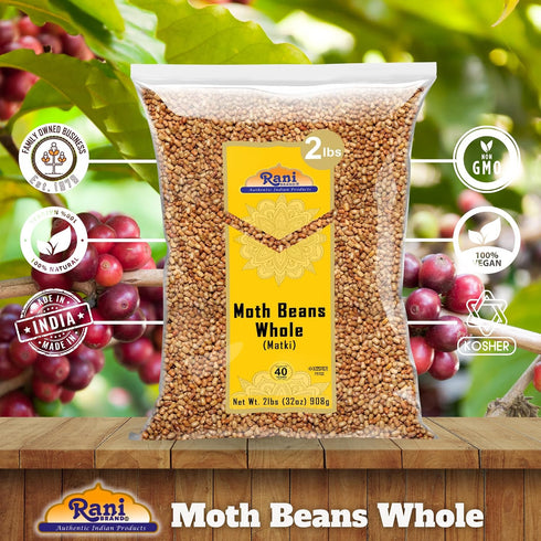 32oz (2lbs) 908g Rani Moth Beans Whole ~ All Natural | Gluten Friendly | Non-GMO | Kosher | Vegan | Indian Origin