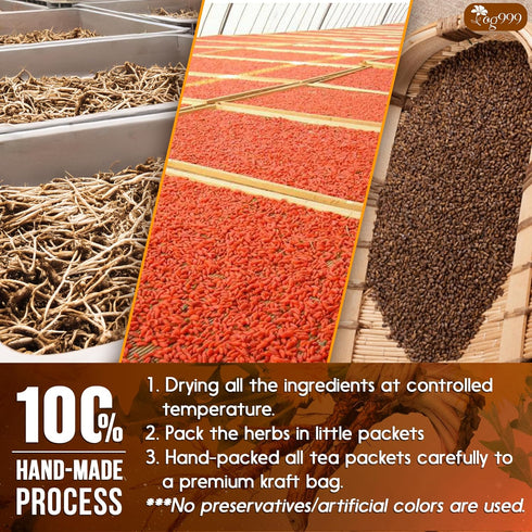 TOG999, 9 Organic Dandelion Wolfberry Tea, Herbal Ingredients, Traditional Recipe Tea for Kidney & Liver, Natural