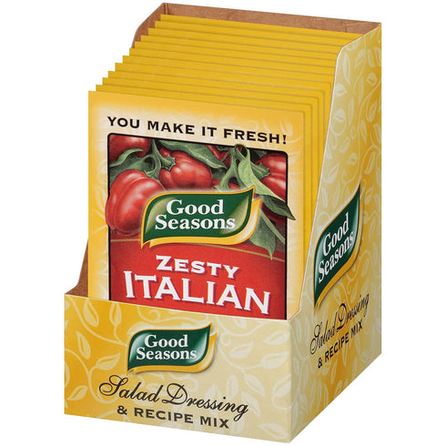 Good Seasons (24 Pack, 0.6 Oz Packets) Zesty Italian Dressing & Recipe Seasoning Mix Ct