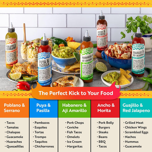 Pack 5 9.5 oz Humble House - Hot Sauce Variety with Low-Sodium Vegan Condiments for Chicken Wings, Tamales, Tacos