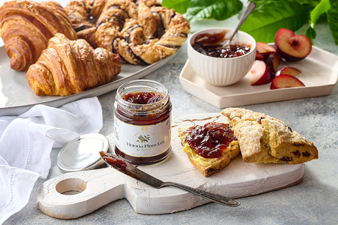 7.6oz Gourmanity Victoria Plum Jam, Sweet and Flavorful, Delicious Plum Preserves, Great on Toast and Scones, High