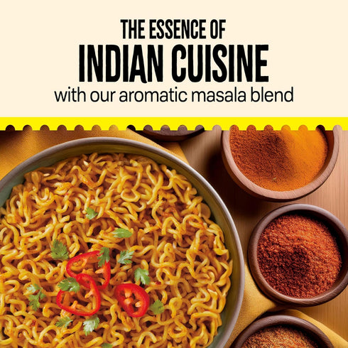 3 4 Pack Maggi Classic Indian Masala Noodles, min Indian Noodles, Mildly Spicy, Vegetarian, Halal, Kosher