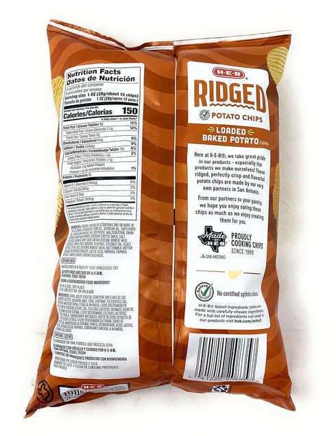 HEB 9oz 1 Ridged Loaded Baked Potato Flavored Potato Chips - bag