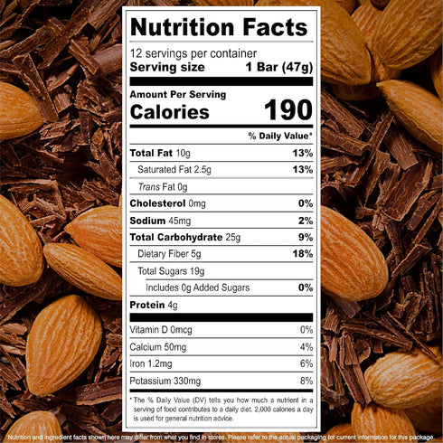 (Pack 12) JONESBAR Organic Plant Based Protein Bars | Dark Chocolate Almond | Fruit & Nut Bar, Kosher, Gluten Free