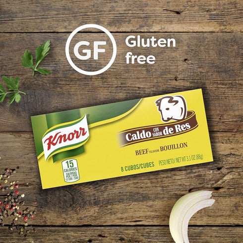 Pack 24, 8 3.1 oz Knorr Bouillon Cubes Beef Flavor Bouillon/Caldo de Res of Ct For Sauces, Soups and Stews Naturally