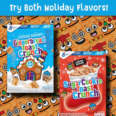 General Mills 12 oz Sugar Cookie Toast Crunch Breakfast Cereal, Crispy Naturally Flavored Sugar Cookie Cinnamon Cereal