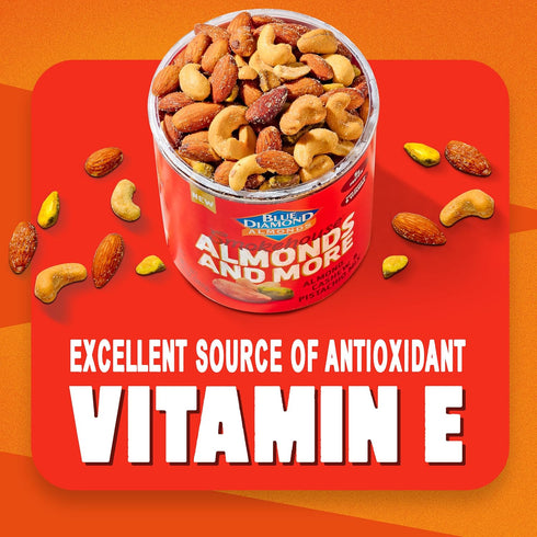 14oz. (Pack 1) Blue Diamond Almonds, Mixed Nuts Smokehouse Flavored Deluxe Snack Nuts, Almonds, Pistachios