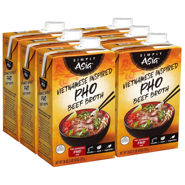 Simply Asia Vietnamese Inspired Pho Beef Broth, 26 fl oz (Pack of
