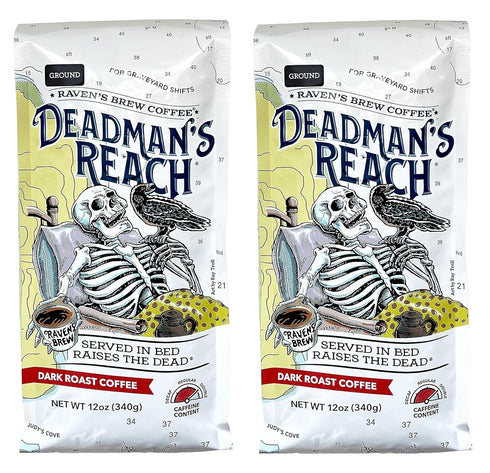 Raven's Brew Coffee High Caffeine Coffee Dark Roast Ground - Deadman's Reach