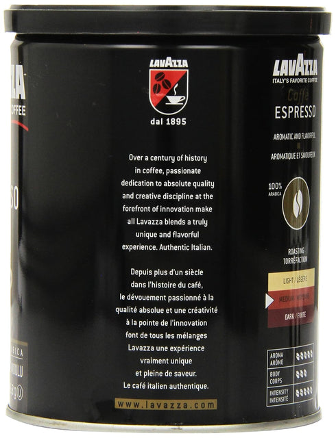 8-Ounce (Pack 3) Lavazza Caffe Espresso Ground Coffee, Cans