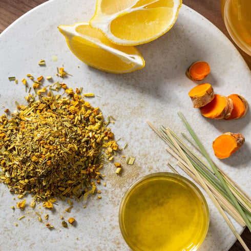 16 (Pack 1) Rishi Tea Turmeric Ginger Herbal Tea - Organic Loose Leaf, Caffeine Free Blend with Spicy Ginger & Citrus