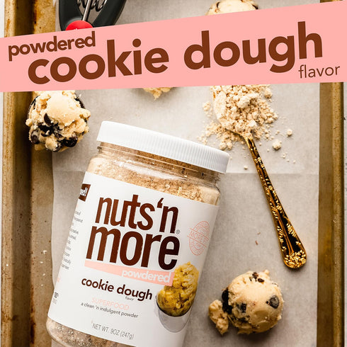 (9oz Nuts N More Cookie Dough Peanut Powder - Peanut Protein, Low Carb, Low Sugar, Gluten Free, Non-GMO, All-Natural