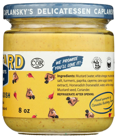 Caplansky's Delicatessen 235 mL (8 oz) Caplanskys Deli Mustard - Horseradish - Kosher, Vegan, Non GMO, Gluten Free, Nut