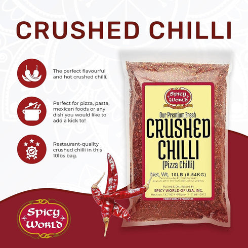Spicy World 10 Pack Crushed Red Pepper Flakes Pound Bulk Value - Chili Flakes - by