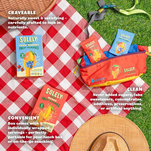 Gummies (Pack 8 5 40 (3.5 oz) SOLELY - Organic Mango & Orange Whole Fruit of Boxes, Bags per Box) - Real Fresh Fruit