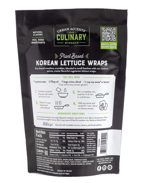 Urban Accents Korean BBQ Plant Based Meatless Mix, Gluten Free Protein & Korean Seasoning Blend, 3-pack