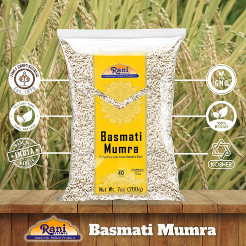 7oz (200g) Rani Basmati Mumra (Puffed Rice) ~ All Natural | No Color | Gluten Friendly | Vegan | NON-GMO | Kosher | No