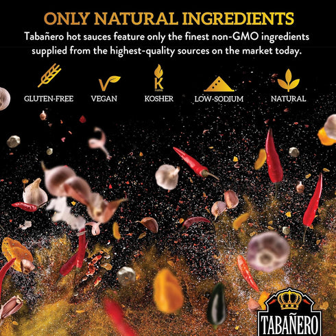 Mini Hot Sauce Variety Gift Set by Tabanero, 4-Pack, 1.7 oz Bottles, All Natural, Gluten Free, Vegan
