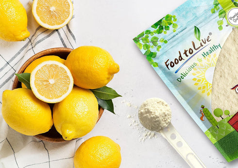 2 Lemon Juice Powder, Pounds Unsulfured, Made from Raw Dried Citrus Fruit, Vegan, Bulk, Great for Juices, Smoothies