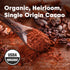 100% -32 2 Wilderness Poets, Organic Cacao Powder. Unsweetened, Peruvian Heirloom Cacao (Criollo Variety) Ounce - Pound