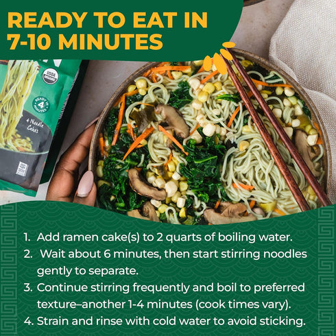 10 Oz (Pack 6) Lotus Foods Organic Jade Pearl Rice Ramen Noodles - Gluten Free Instant Ramen Noodles, Vegan, Low