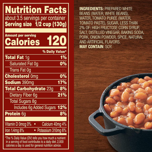 Van Camp's 15 Oz (Pack 6) Pork and Beans, Canned Beans