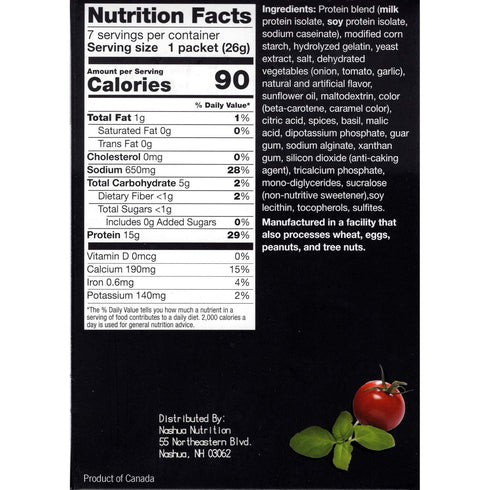 Proti-Thin High Protein Italian Tomato Soup, Healthy Instant Diet Soup Mix, 15g Protein, 1 Pack of 7 Servings