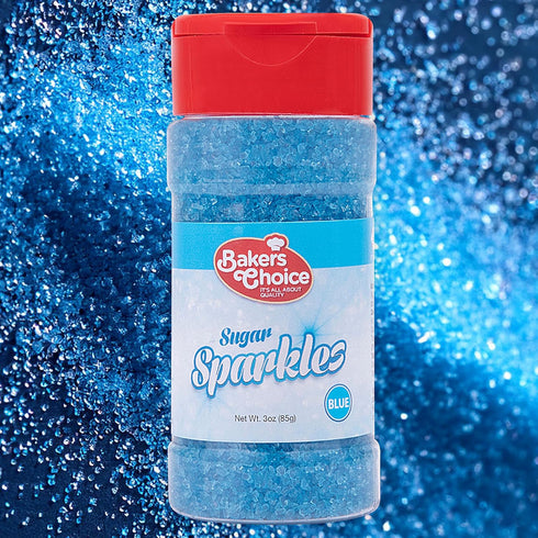 Bakers Choice Sparkling Blue Sugar Sprinkles for Ice Cream Toppings, 3 oz