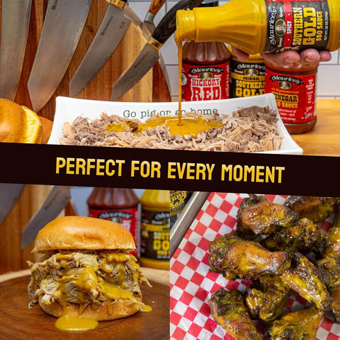 18oz (Pack 3) Maurices Southern Gold BBQ Sauce, Honey Flavor Carolina Gold Barbecue Sauce with Sweet Flavor Authentic
