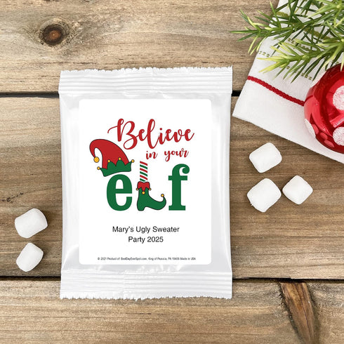 Best Day Ever Spot (Set 24) Believe in You Elf Christmas Hot Chocolate, Hot Chocolate Bar, Cocoa Favors, Holiday Hot