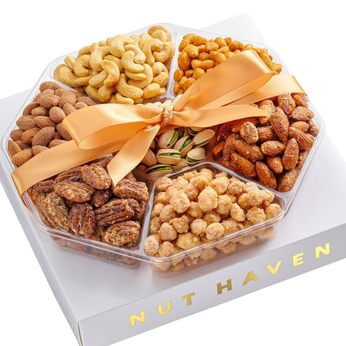 Mothers Day Nuts Gift Basket - Assortment of Sweet & Roasted Salted Gourmet Nuts - Food Gift Box for Mom, Her, Wife