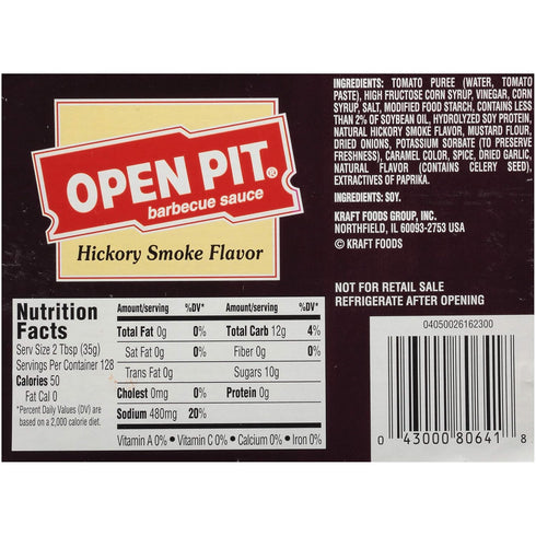 Open Pit (128 oz Hickory Smoke Barbecue Sauce Jug)