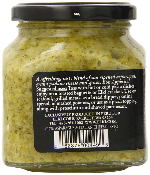 Elki's Gourmet 9.9 Asparagus and Italian Cheese Pesto, Ounce