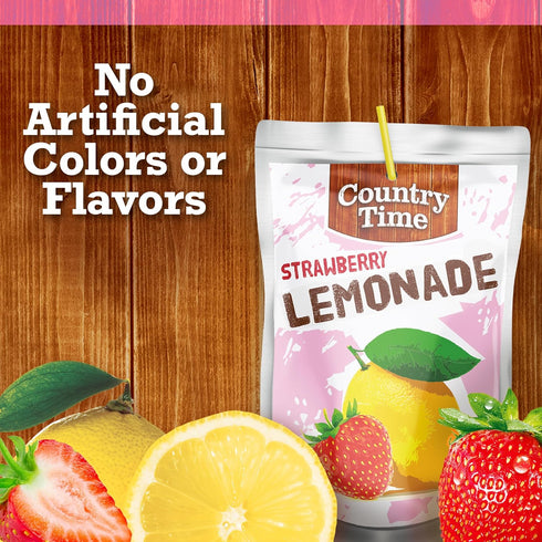 Country 40 Pack, 4 10 Time Strawberry Lemonade Ready to Drink Flavored Drink Pouches, ct Boxes of Drink Pouches