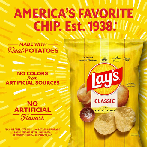 1 (Pack 40) Lay's Potato Chips, Classic, Ounce