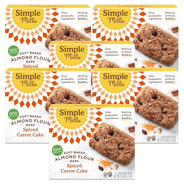 Simple Mills Almond Flour Snack Bars, Spiced Carrot Cake - Gluten Free,