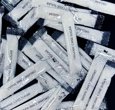 Packets Packets 4g (100 Pack) Le Must Organic Raw Cane Sugar Biodegradable Compostable Clear Stick Organic Sugar