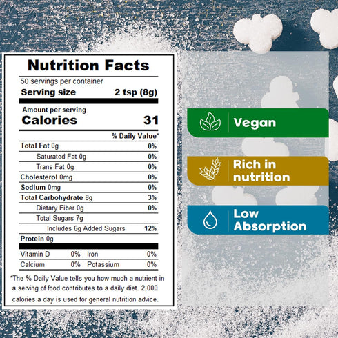 14.1oz Xylose Rice Sugar, Unrefined Natural Sugar, Xylitol, Low Absorption, Rich Rice Flavor