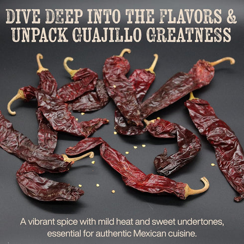 El Venado Guajillo Chile Pods 3oz (Dried) | Natural and Premium Mild to Medium Hear Chili - Best for Mexican Recipes like Molé, Tamales, Salsa Macha, Birria Tacos, and other Mexican Salsa